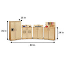 Jonti-Craft 2411JC Culinary Creations Play Kitchen, 35 x 80 x 15 inches, Natural Wood, 4 Piece Set by TinyTreasures Baby Boutique