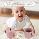 Snack Containers, Silicone Snack Cups for 6-12 Months Toddlers - Pack of 2 Food Grade Silicone Snack Cups with Grip Handle for Baby Led Weaning, Unbreakable (Blush/Mauve) by TinyTreasures Baby Boutique