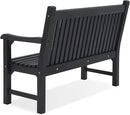 Psilvam Garden Bench, 2-Person Poly Lumber Patio Bench, All-Weather Outdoor Bench That Never Rot, Memorial Bench, Suit for Garden, Porch and Park (Black) by GreenHaven Gardens