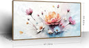 amatop Framed Floral Canvas Wall Art Picture Large Pink Blue Abstract Bloom Bouquet Print with Daisy Peony Elegant Botanical Nature Artwork for Living Room Bedroom Dining Room Entryway Decor 48x24 inch by CozyNest Decor