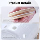 Large Garlic Keeper with Wooden Lid, Ceramic Garlic Holder Storage, Garlic Container for Kitchen, Garlic Saver to Keep Your Garlic Cloves Fresh Longer 4.5-Inch, White by CozyNest Decor