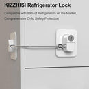 Fridge Lock (4 Pack),Refrigerator Lock with Keys,for Fridge, Cabinet Locks, Drawers, Dishwasher, Toilet and Child Safety Cabinet Locks, 3M Adhesive No Drilling (White 4pcs) by TinyTreasures Baby Boutique