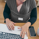 Acrabros Baby Wrap Carrier,Hands Free Baby Carrier Sling,Lightweight,Breathable,Softness,Perfect for Newborn Infants and Babies Shower Gift,Heather Grey by TinyTreasures Baby Boutique