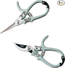 Modern Sprout Hand Pruners & Shears Set - Lightweight Gardening Tools W/Easy Lock - Sharp Carbon Steel Blades -Rust Resistant Scissors for Herbs, Flowers - Reusable Holster - Sage by GreenHaven Gardens