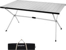 KingCamp Folding Camping Table Aluminum Roll Up Table Oversized Large Camp Table Stable Portable Outdoor Folding Table for Picnic Camping Barbecue Backyard Party,57.4''×31.4''4-6 Person,Support 176lbs by GreenHaven Gardens