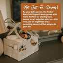 Parker Baby Diaper Caddy - Nursery Storage Bin and Car Organizer for Diapers and Baby Wipes - White, Large by CozyNest Decor