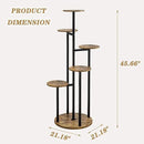 Plant Stand Indoor 6 Tier 9 Potted Multiple Flower Pot Holder for Patio Garden Balcony Living Room Corner (6 Tier Black+Rustic Brown) by GreenHaven Gardens