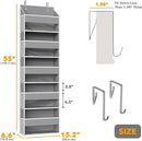SpaceAid 1 Pack Over The Door Organizer with 5 Large Pockets and 10 Mesh Side Pockets, 5 Layers Door Organizer Hanging with Clear Window for Bedroom, Bathroom, Pantry and Nursery, Gray by CozyNest Decor