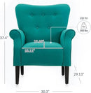 BELLEZE Modern Accent Chair for Living Room, High Back Armchair with Wooden Legs, Upholstered Wingback Chair Padded Armrest Single Sofa Club Chair for Living Room, Bedroom - Allston (Mallard Teal) by CozyNest Decor