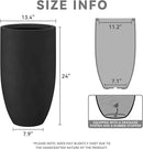 Kante 24 Inch Tall Round Concrete Planter, Large Indoor Outdoor Plant Pots with Drainage Hole and Rubber Plug, Modern Decorative Garden Pots for Home Patio Porch, Black by GreenHaven Gardens