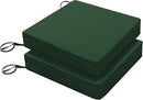 Favoyard Patio Chair Cushions 24 x 24 x 4 Inch Waterproof Outdoor Seat Cushions for Patio Furniture 3-Year Color Fastness Garden Sofa Couch Chair Pads with Handle & Adjustable Straps Set of 2, Green by GreenHaven Gardens