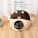 Cat Beds for Indoor Cats - Cat Bed Cave with Removable Washable Cushioned Pillow, Soft Plush Premium Cotton No Deformation Pet Bed, Lively Pufferfish Cat House Design, Brown, Multiple Sizes(L) by CozyNest Decor