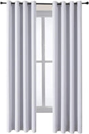 ChrisDowa Grommet Room Darkening Curtains for Bedroom and Living Room - 2 Panels Set Thermal Insulated Blackout Curtains (Greyish White, 52W x 84L) by CozyNest Decor