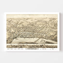 Vintage Map of Middletown, Connecticut 1877