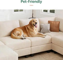 HONBAY Corduroy Sectional Sofa with Storage, U Shape Modular Sectional Sofa with Chaise, Modular Couches for Living Room, Beige by CozyNest Decor