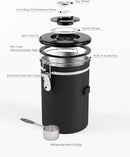 HAIOOU Large Coffee Canister, 38OZ Oversized Stainless Steel Coffee Bean Storage Container with Date Tracker, Measuring Scoop, CO2 Releasing Valves for Beans, Grounds and more - Black by CozyNest Decor