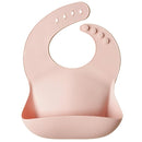 mushie Silicone Baby Bib | Adjustable Fit Waterproof Bibs (Blush) by TinyTreasures Baby Boutique