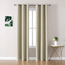 ChrisDowa Grommet Room Darkening Curtains for Bedroom and Living Room - 2 Panels Set Thermal Insulated Blackout Curtains (Beige, 42W x 84L) by CozyNest Decor