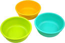 Re-Play 12 Oz. Toddler Bowls for Snack and Everyday Dining - Dishwasher and Microwave Safe - Made in USA - Set of 3-5.75" x 5.75" x 2" - Aqua Asst by TinyTreasures Baby Boutique