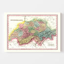 Vintage Map of Switzerland 1836