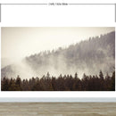 Foggy Misty Forest Tree Over Mountain Wall Mural.