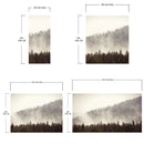 Foggy Misty Forest Tree Over Mountain Wall Mural.