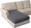 PrinceDeco Sectional Couch Covers Velvet Couch Cover for Dogs Washable L Shaped Couch Cover 1 Piece Individual Sectional Couch Covers with Elastic Bottom(Chaise Lounge,Grey) by CozyNest Decor
