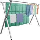 Clothes Drying Rack Folding Indoor Outdoor, Foldable Portable Laundry Drying Rack, Heavy Duty Laundry Hanger Dryer Rack with 20 Hooks (79.55'') by CozyNest Decor