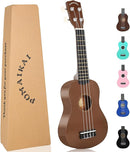 POMAIKAI Soprano Wood Ukulele Starter Ukelele Hawaii Guitar 21 Inch for Beginners and Students(Brown) by TinyTreasures Baby Boutique