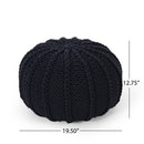 Bordeaux - Knitted Round Pouf Ottoman And Floor Cushion by Unique Piece Furniture