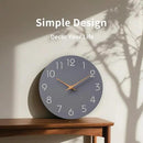 Mosewa Wall Clock 8 Inch Gray Battery Operated Silent Non Ticking Simple Modern Wood Clock Decorative for Bedroom Living Room Kitchen Home Bathroom Office by CozyNest Decor