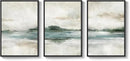 Large Framed Abstract Nature Landscape Wall Art for Living Room, Set of 3 Modern Canvas Prints Paintings Artwork for Walls, Green Lake Pictures for Hallway, Dining Room, Office Wall Decor 24x36 Inch by CozyNest Decor