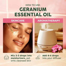 Kukka Rose Geranium Essential Oil for Skin - 4 Fl Oz - 100% Pure Natural Geranium Oil for Diffuser & Aromatherapy - Soap Making Scent & DIY by CozyNest Decor