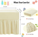 Horbaunal 2 Pack Crib Skirt & Crib Bed Sheet Set, Cream Crib Bed Skirt 28" x 52" with 14" Drop Dust Ruffle, Soft Microfiber Toddler Bedskirt Nursery Bedding Skirt for Baby Girls and Boys by TinyTreasures Baby Boutique