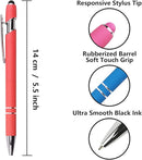 Ballpoint Pen with Stylus Tip, Soft Touch Click Metal Pen, 1.0mm Medium Point, Black Ink, 12 Count(Peach) by TinyTreasures Baby Boutique