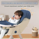 High Chairs for Babies and Toddlers, 4 in 1 Convertible Baby High Chair, Portable High Chair for Travel with Adjustable Height and Back, Foldable HighChair with Wheels& Pu Cushion by TinyTreasures Baby Boutique