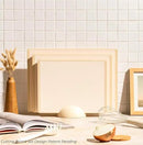 SMIRLY Plastic Cutting Board Set with Holder 3 Pieces, Non-Slip Dishwasher Safe Chopping Boards for Kitchen, Cream White by CozyNest Decor