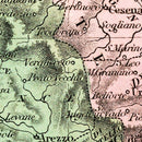 Vintage Map of North Italy 1836