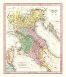 Vintage Map of North Italy 1836