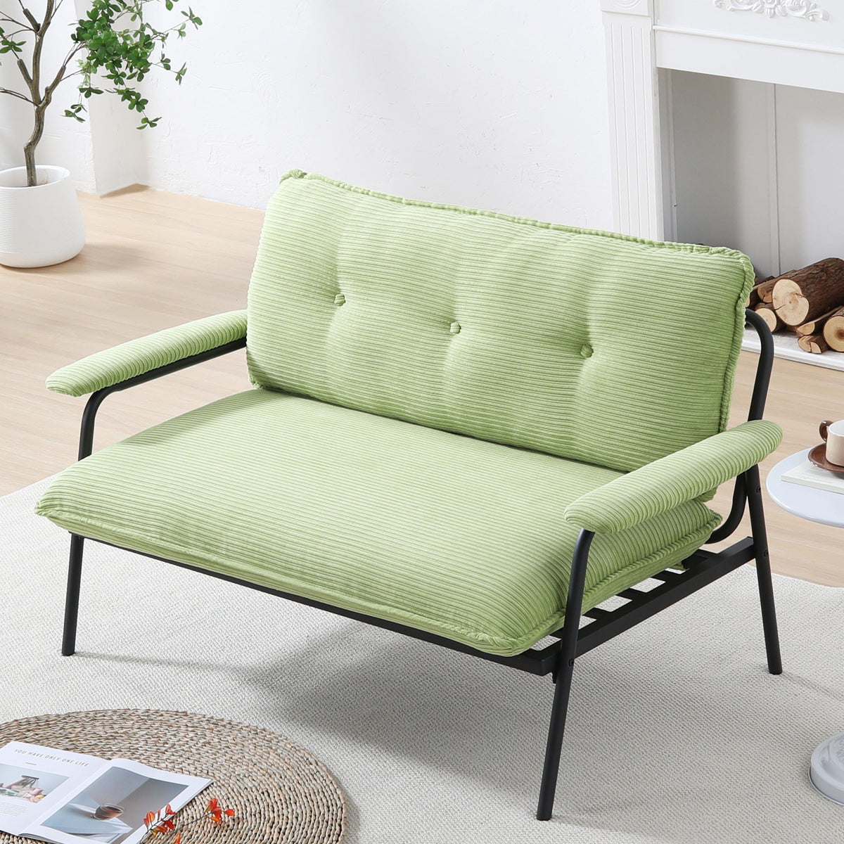 Modern Metal Frame Sofa With Sponge Filling For Compact Spaces And Versatile Use, photo 5 of 11