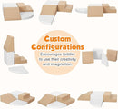 4-Piece Soft PU Leather Toddlers Climbing Toys, Baby Foam Climbing Blocks for Toddlers 3, Foam Play Gym Climbing Structures, Indoor Climb and Crawl Activity Play Set (White and Coffee) by TinyTreasures Baby Boutique