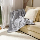 Chunky Knit Blanket Throw 40"*60", Hand Knitted Warm Chenille Throw Blanket, Home Decor Soft Thick Yarn Cable Knit Blanket, Soft Breathable Fleece Banket Christmas for Couch Bed Sofa Best Gift (Gray) by CozyNest Decor