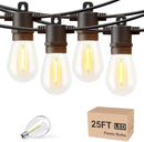 Svater Outdoor String Lights LED 25 FT, Patio Lights for Outside Waterproof IP65 with Shatterproof LED Bulbs, Cafe Bistro Backyard Balcony Hanging Light Warm White by GreenHaven Gardens