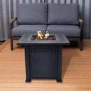 Lausanne Propane Fire Pit Table 28” Outdoor Firepit 50,000 BTU Firepits for Outside with Lava Rocks and Removable Lid Metal Fire Pit Outdoor Fireplace Propane Fire Pits for Outside CSA Certified by GreenHaven Gardens