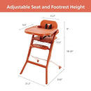 Unilove Grow with Me 2-in-1 Baby High Chair – Adjustable Toddler Chair with Baby Set, Removable Harness, One-Hand Seat & Footrest Adjustment, for Ages 6-60 Months - Pumkin Orange by TinyTreasures Baby Boutique