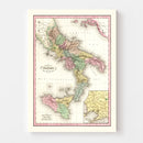 Vintage Map of Italy 1836