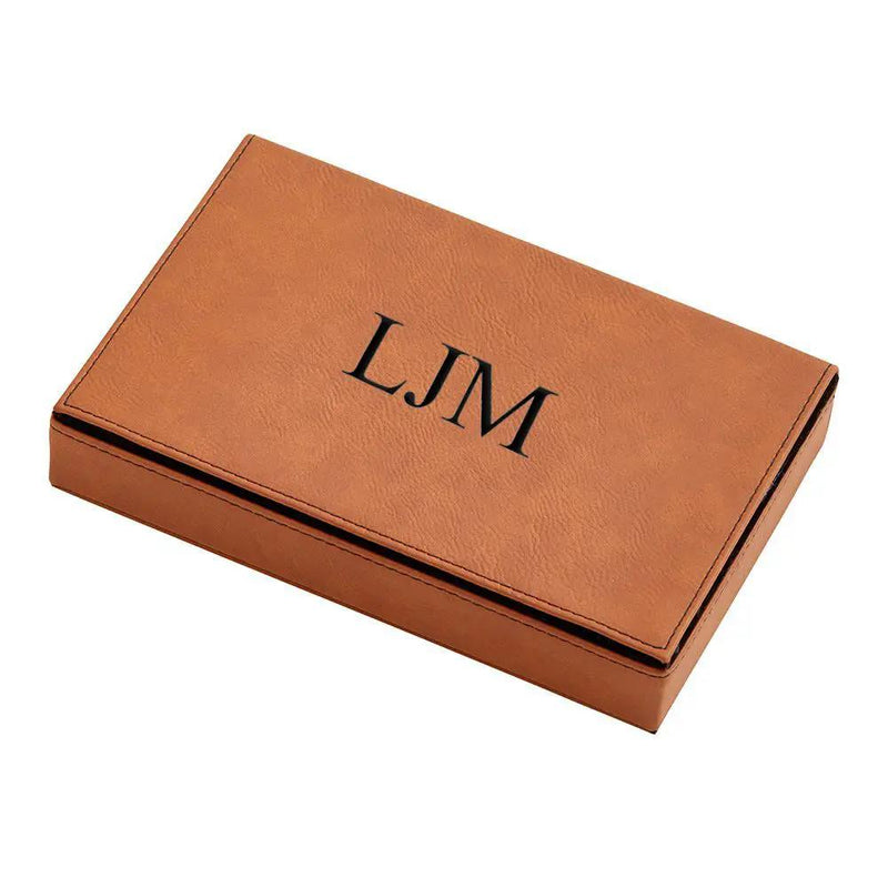 Leatherette 2 Card Deck Set, Caramel 5" X 7.75", photo 4 of 7