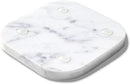 𝐋𝐮𝐱𝐮𝐫𝐲 𝐈𝐭𝐚𝐥𝐢𝐚𝐧 100% Marble Tile Coasters – Set of 4 – Square Modern Bar Coasters for Drinks, Coffee –Stone Holder for Home Décor, Housewarming Gifts (Carrara White) by CozyNest Decor