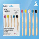 The Humble Co. Bamboo Toothbrushes (5pk) – Toothbrushes for Superior Oral Care, Dental Hygiene, and Gum Care, BPA Free (Ultra Soft Bristles) by CozyNest Decor