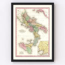 Vintage Map of Italy 1836